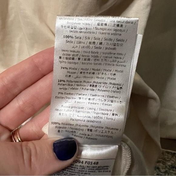 Liu Jo Ivory and Blue Toile Floral Silk Dress Medium - Picture 10 of 12